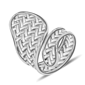 Bali Legacy Sterling Silver Woven Bypass Ring (Size 10.0) 5.69 Grams