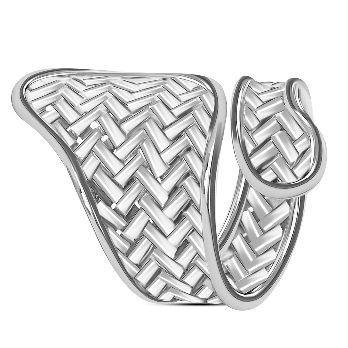 Bali Legacy Sterling Silver Woven Bypass Ring (Size 10.0) 5.69 Grams image number 3