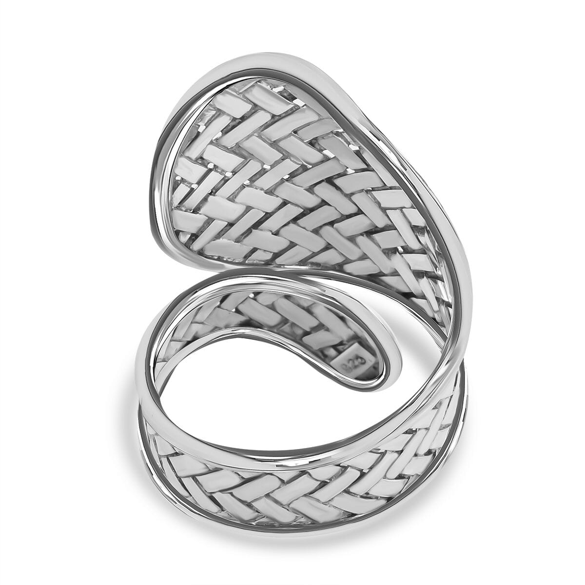 Bali Legacy Sterling Silver Woven Bypass Ring (Size 10.0) 5.69 Grams image number 4