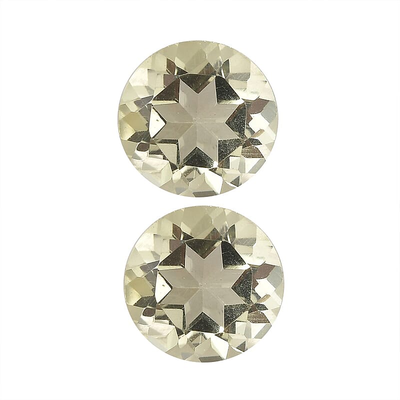 Lemon Quartz Set of 2 (Rnd 7 mm) 1.90 ctw Loose Gemstone