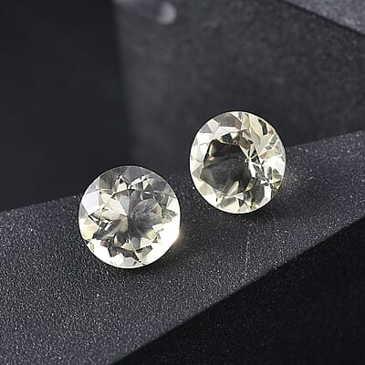Lemon Quartz Set of 2 (Rnd 7 mm) 1.90 ctw Loose Gemstone