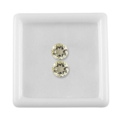 Lemon Quartz Set of 2 (Rnd 7 mm) 1.90 ctw Loose Gemstone