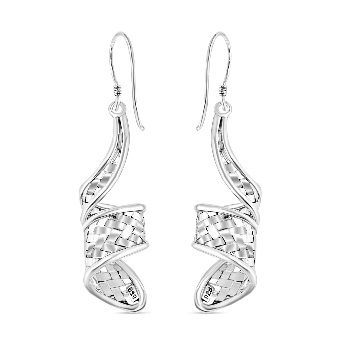 Bali Legacy Sterling Silver Woven Earrings 8.68 Grams image number 0