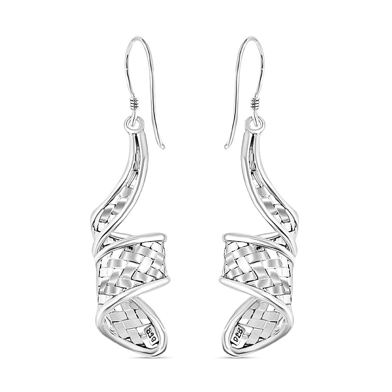 Bali Legacy Sterling Silver Woven Earrings 8.68 Grams