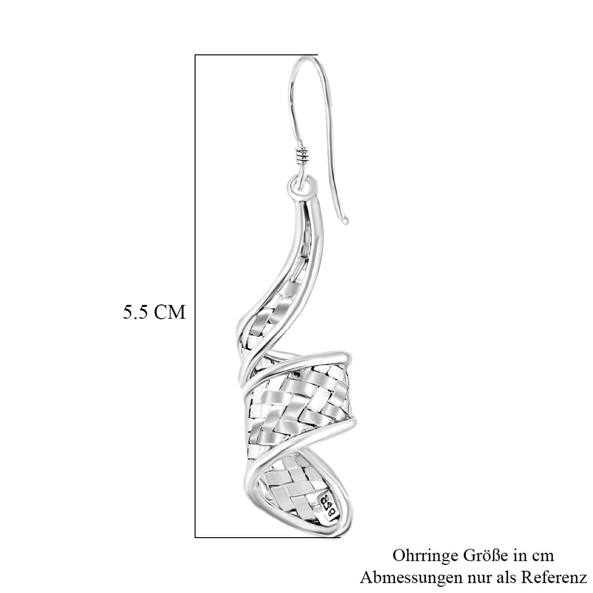 Bali Legacy Sterling Silver Woven Earrings 8.68 Grams image number 4