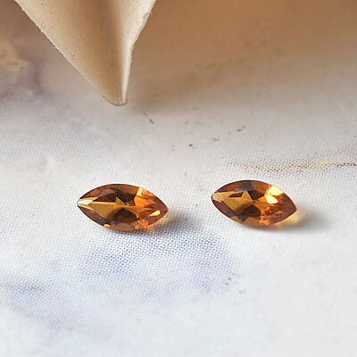 AA Madeira Citrine Set of 2 (Mrq 5x2.5 mm) 0.24 ctw Loose Gemstone