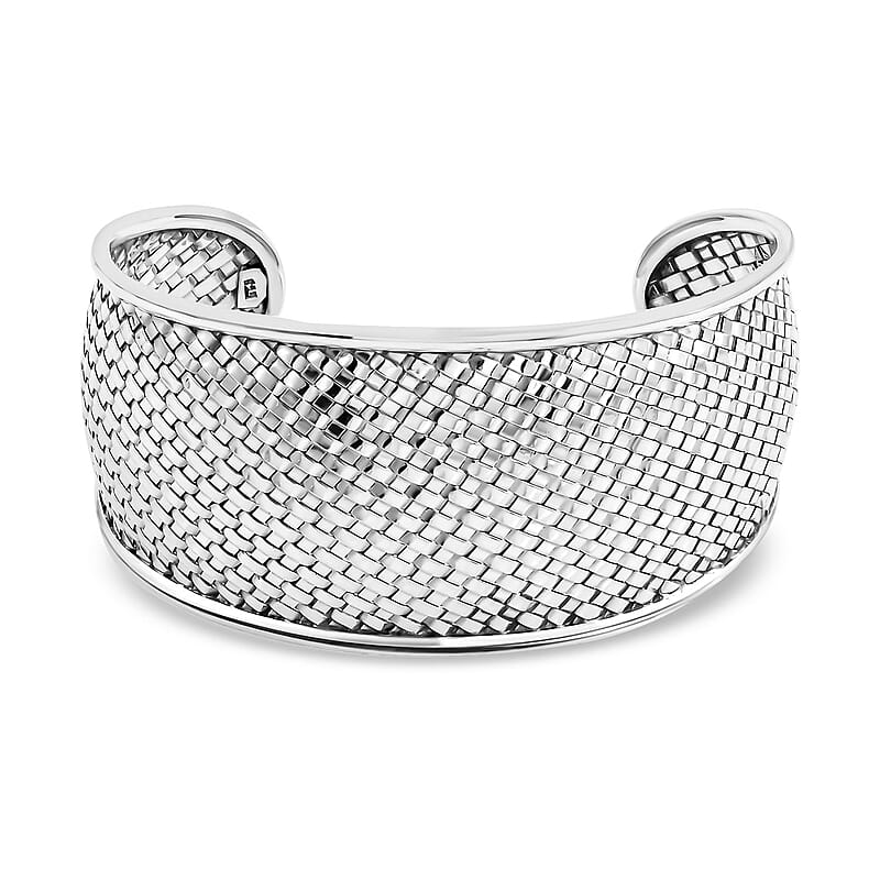 Bali Legacy Woven Cuff Bracelet in Sterling Silver (7.25 In) 33.95 Grams
