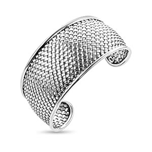 Bali Legacy Woven Cuff Bracelet in Sterling Silver (7.25 In) 33.95 Grams