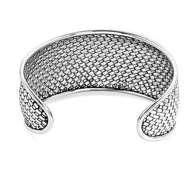 Bali Legacy Woven Cuff Bracelet in Sterling Silver (7.25 In) 33.95 Grams