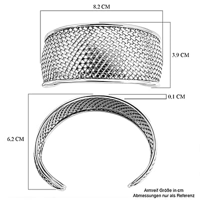 Bali Legacy Woven Cuff Bracelet in Sterling Silver (7.25 In) 33.95 Grams