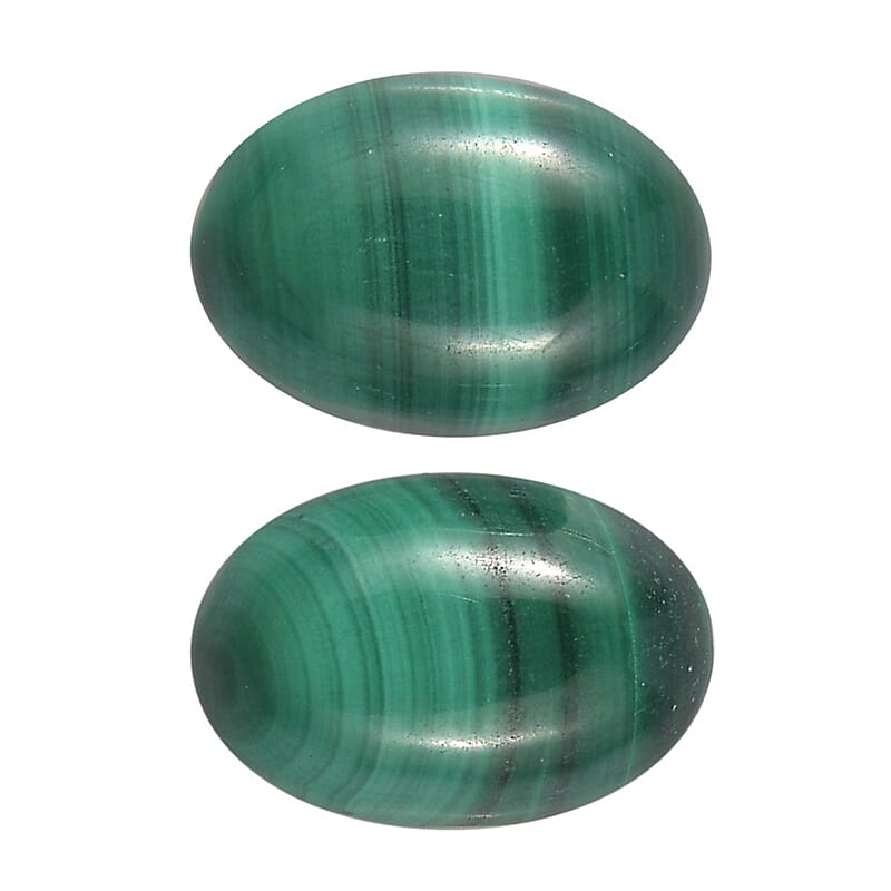 African Malachite Set of 2 (Ovl 6x4 mm) 1.31 ctw Loose Gemstone