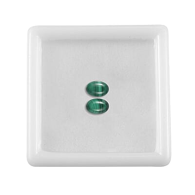 African Malachite Set of 2 (Ovl 6x4 mm) 1.31 ctw Loose Gemstone