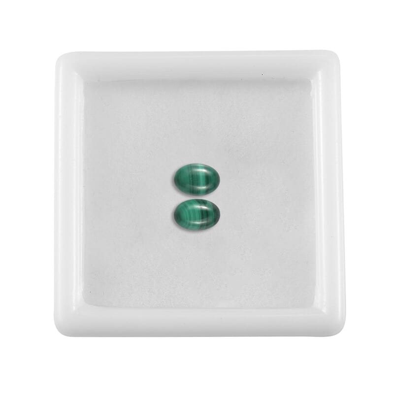 African Malachite Set of 2 (Ovl 6x4 mm) 1.31 ctw Loose Gemstone