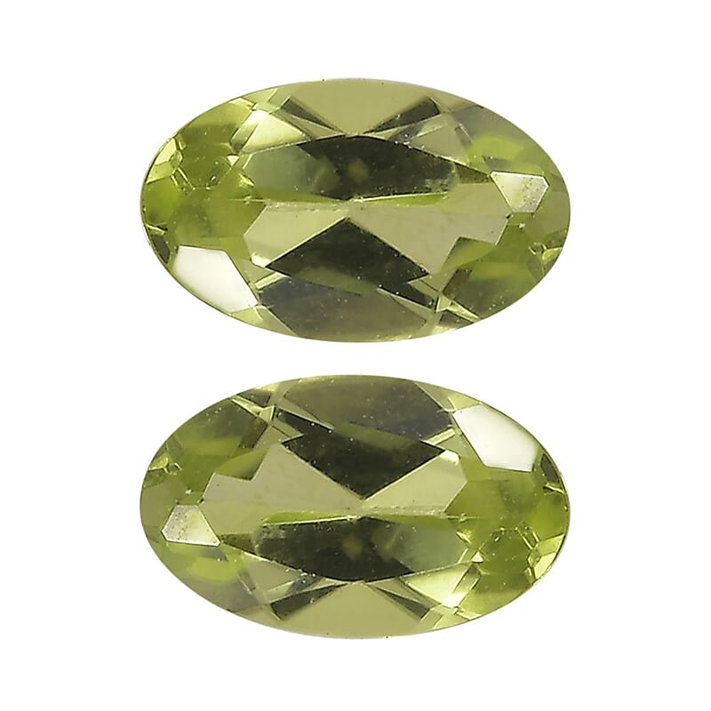 Set of 2 Peridot (Oval 5x3 mm) 0.22 ctw Loose Gemstone