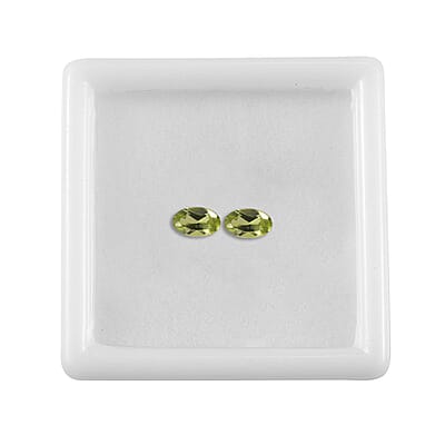 Set of 2 Peridot (Oval 5x3 mm) 0.22 ctw Loose Gemstone