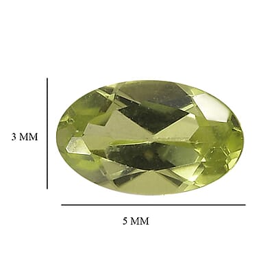 Set of 2 Peridot (Oval 5x3 mm) 0.22 ctw Loose Gemstone