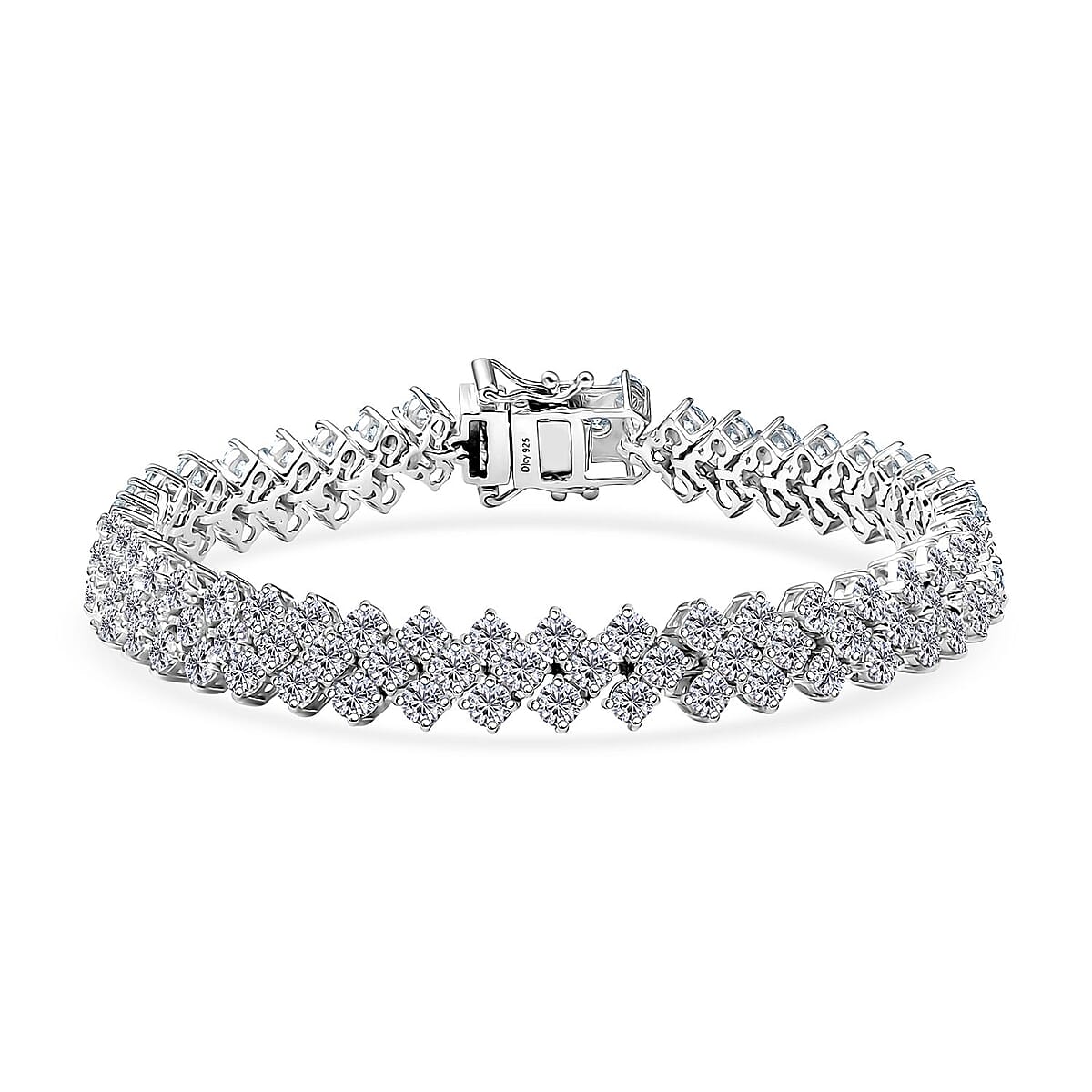 D'Joy Moissanite 9.70 ctw Starlace Bracelet in Rhodium Over Sterling Silv (6.50 In) image number 0