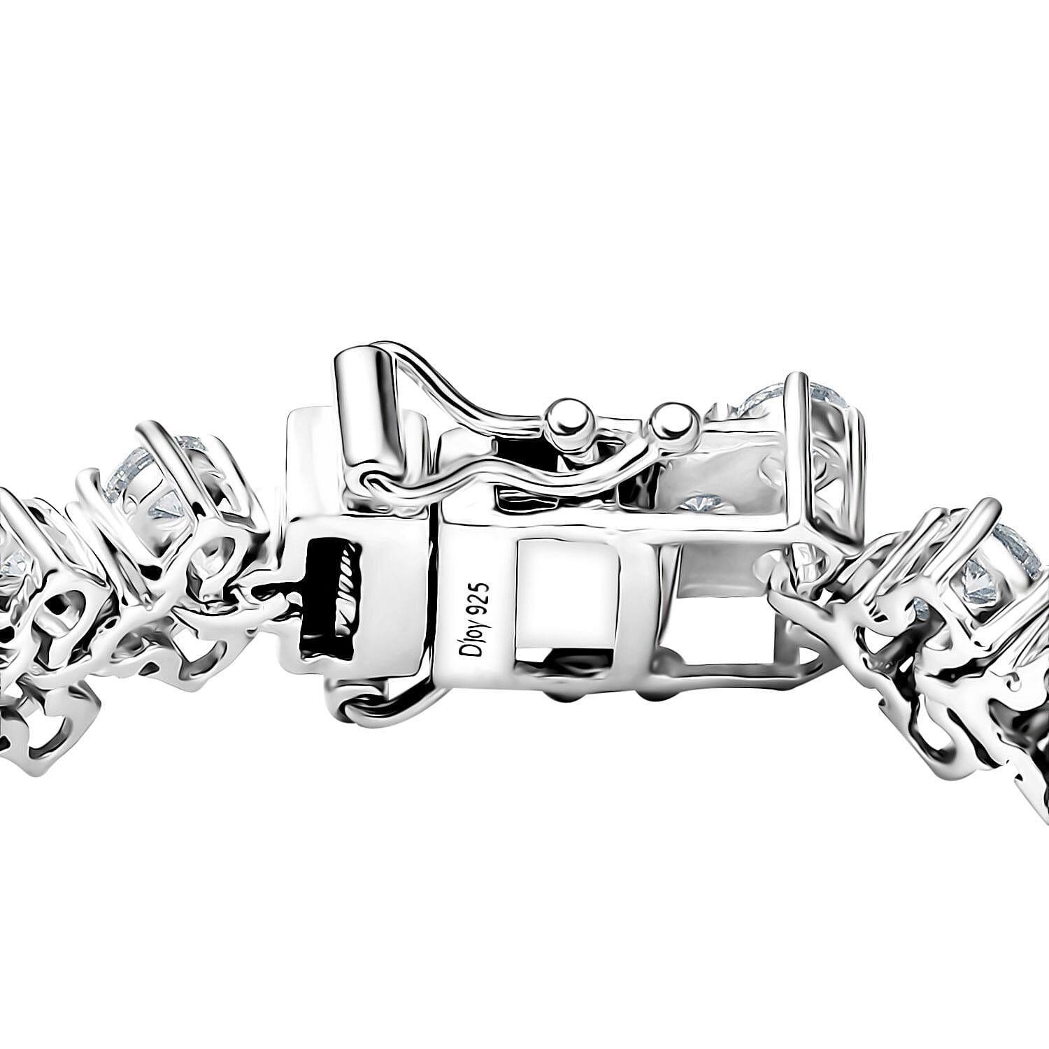 D'Joy Moissanite 9.70 ctw Starlace Bracelet in Rhodium Over Sterling Silv (6.50 In)