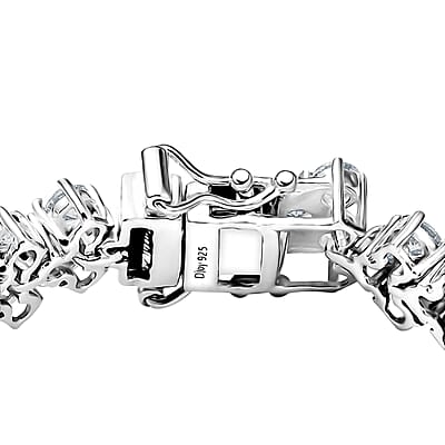 D'Joy Moissanite 9.70 ctw Starlace Bracelet in Rhodium Over Sterling Silv (6.50 In)