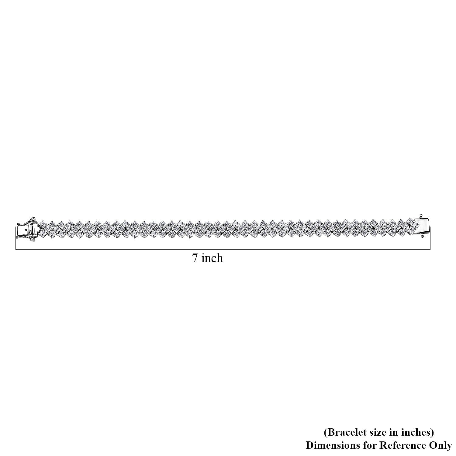 D'Joy Moissanite 9.70 ctw Starlace Bracelet in Rhodium Over Sterling Silv (6.50 In)