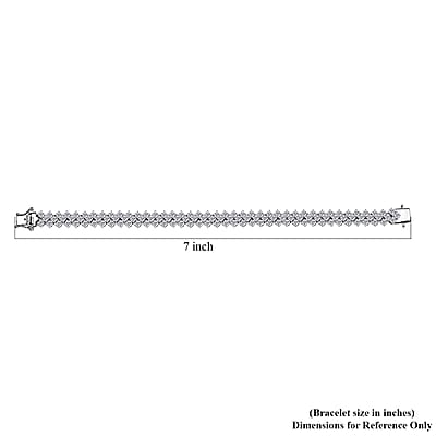 D'Joy Moissanite 9.70 ctw Starlace Bracelet in Rhodium Over Sterling Silv (6.50 In)