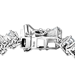 D'Joy Moissanite 10.80 ctw Starlace Bracelet in Rhodium Over Sterling Silv (7.25 In)