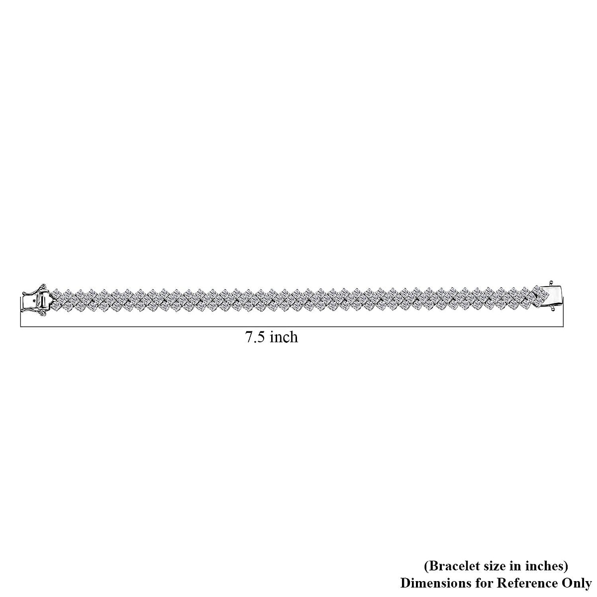 D'Joy Moissanite 10.80 ctw Starlace Bracelet in Rhodium Over Sterling Silv (7.25 In) image number 4