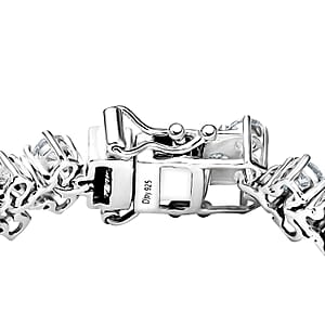 D'Joy Moissanite 12.90 ctw Starlace Bracelet in Rhodium Over Sterling Silv (8.00 In)