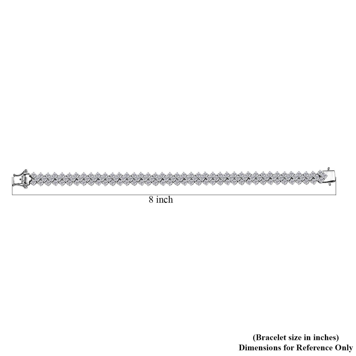 D'Joy Moissanite 12.90 ctw Starlace Bracelet in Rhodium Over Sterling Silv (8.00 In) image number 4