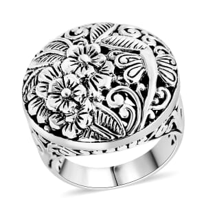Bali Legacy Sterling Silver Floral Ring (Size 10.0) 9.88 Grams