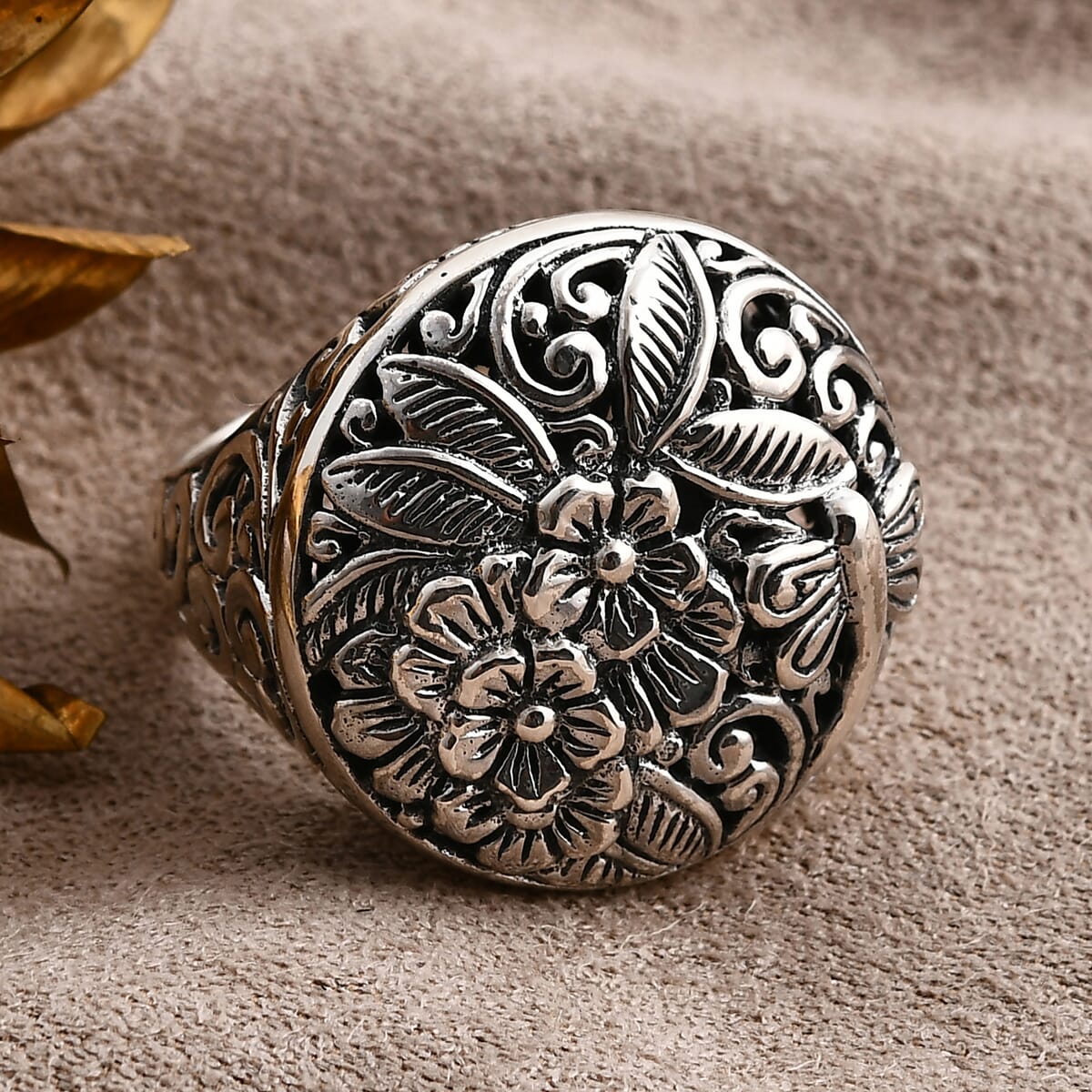 Bali Legacy Sterling Silver Floral Ring (Size 10.0) (9.88 g) image number 1