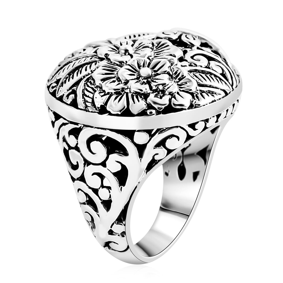 Bali Legacy Sterling Silver Floral Ring (Size 10.0) (9.88 g) image number 3
