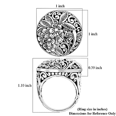 Bali Legacy Sterling Silver Floral Ring (Size 10.0) 9.88 Grams