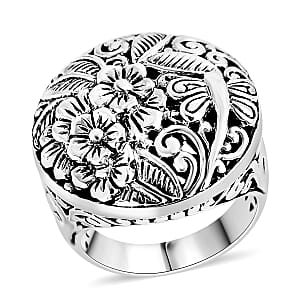 Bali Legacy Sterling Silver Floral Ring (Size 7.0) 9.88 Grams