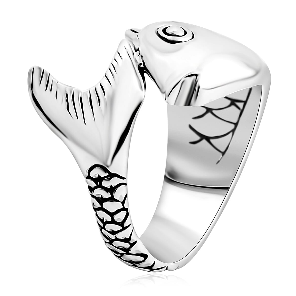 Bali Legacy Sterling Silver Koi Fish Ring (Size 10.0) 6.77 Grams image number 2