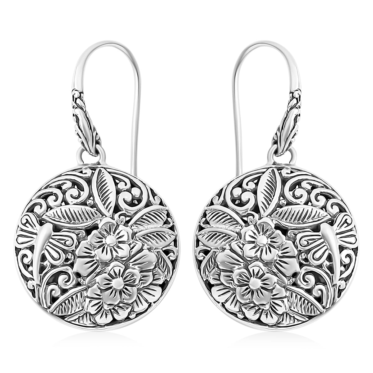 Bali Legacy Sterling Silver Floral Earrings 11.65 Grams image number 0