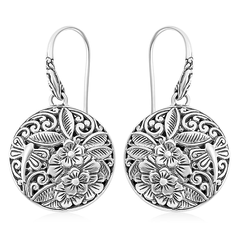 Bali Legacy Sterling Silver Floral Earrings 11.65 Grams