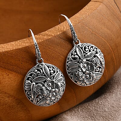 Bali Legacy Sterling Silver Floral Earrings 11.65 Grams
