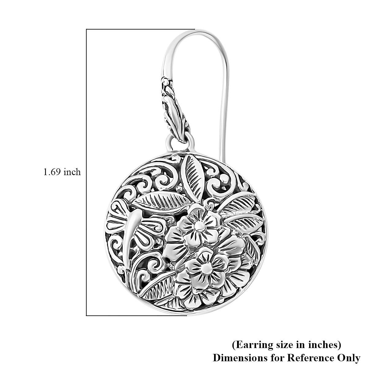 Bali Legacy Sterling Silver Floral Earrings 11.65 Grams