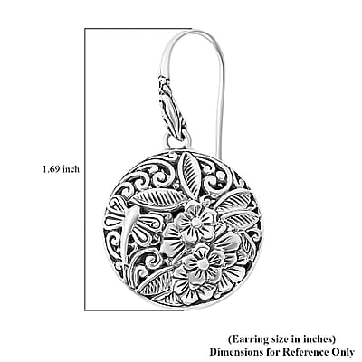 Bali Legacy Sterling Silver Floral Earrings 11.65 Grams