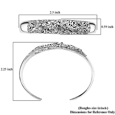 Bali Legacy Dragonfly Cuff Bracelet in Sterling Silver (7.25 In) 30.85 Grams