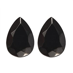Silver Shungite Set of 2 (Pear 6x4 mm) 0.38 ctw Loose Gemstone