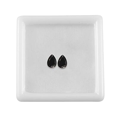 Silver Shungite Set of 2 (Pear 6x4 mm) 0.38 ctw Loose Gemstone