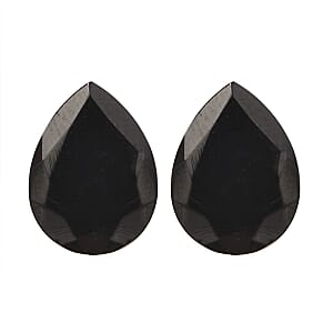 Silver Shungite Set of 2 (Pear 8x6 mm) 1.09 ctw Loose Gemstone