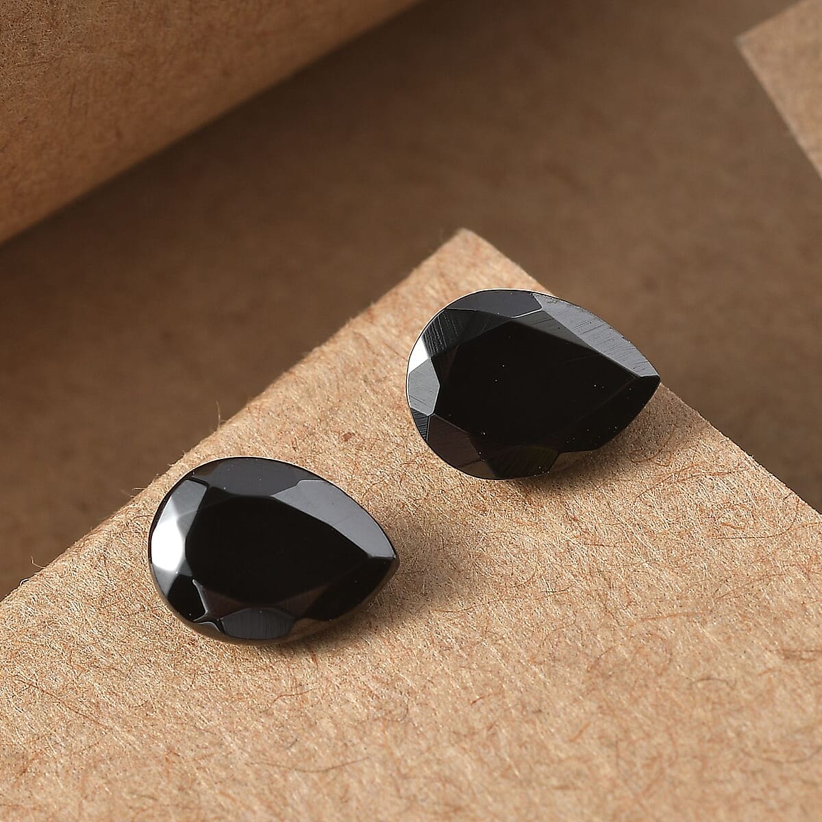 Silver Shungite Set of 2 (Pear 8x6 mm) 1.09 ctw Loose Gemstone image number 1