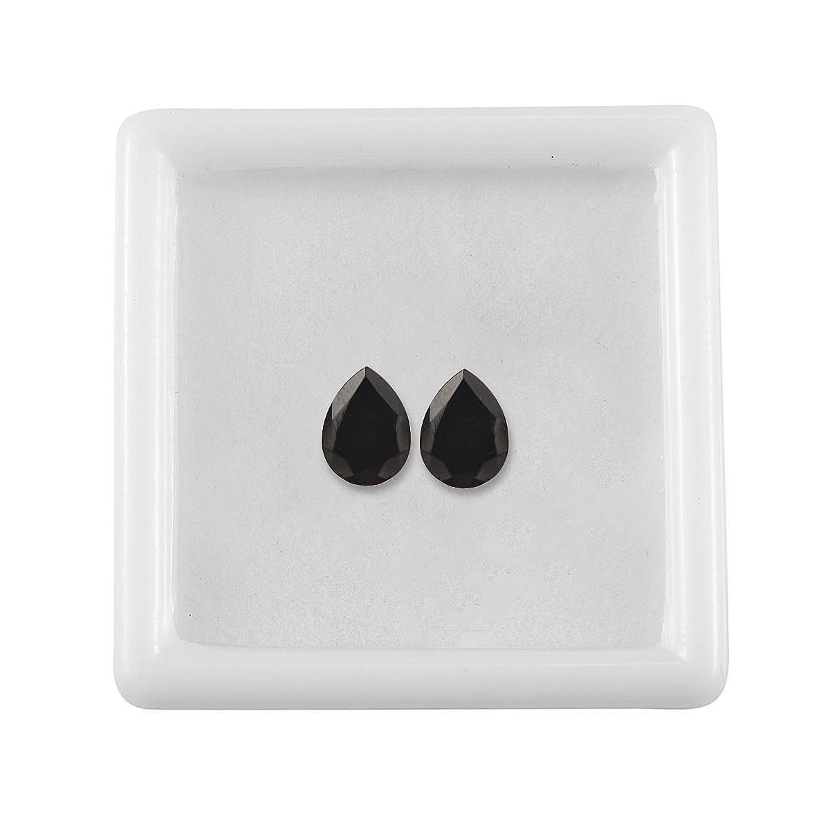 Silver Shungite Set of 2 (Pear 8x6 mm) 1.09 ctw Loose Gemstone image number 3