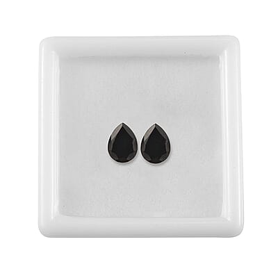Silver Shungite Set of 2 (Pear 8x6 mm) 1.09 ctw Loose Gemstone
