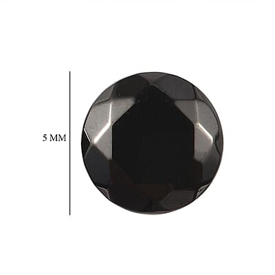 Silver Shungite Set of 2 (Rnd 5 mm) 0.45 ctw Loose Gemstone