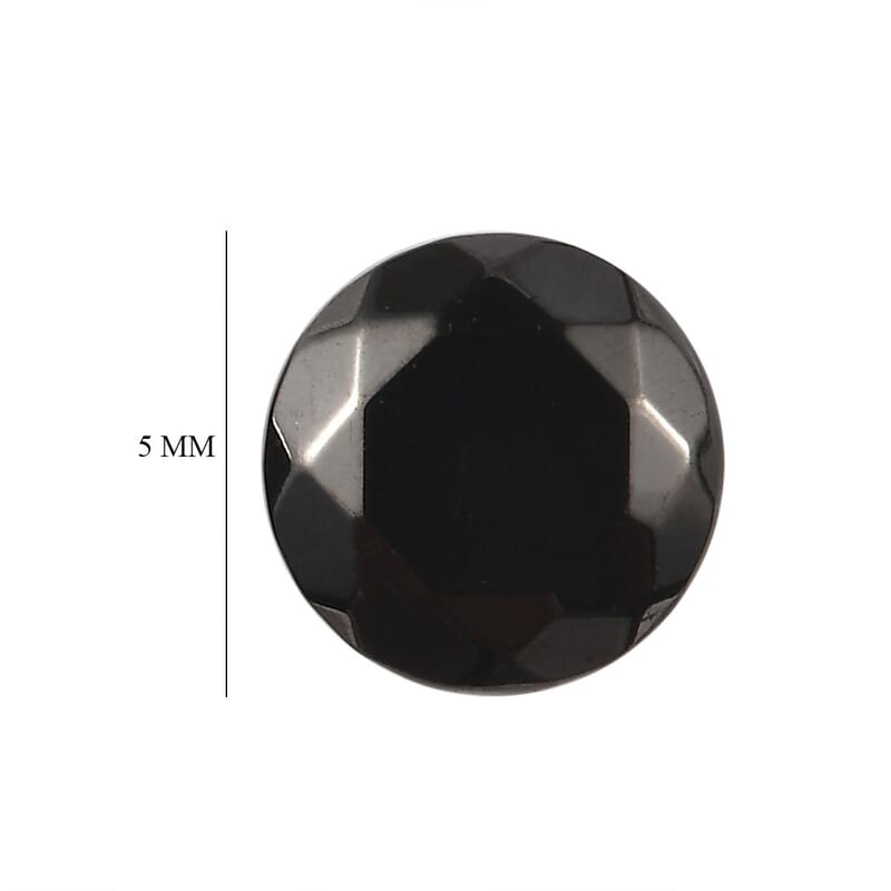 Silver Shungite Set of 2 (Rnd 5 mm) 0.45 ctw Loose Gemstone