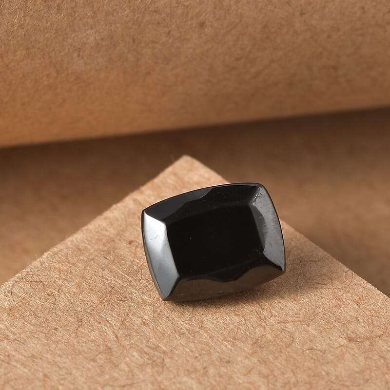 Silver Shungite (Cush 9x7 mm) 1.12 ctw Loose Gemstone